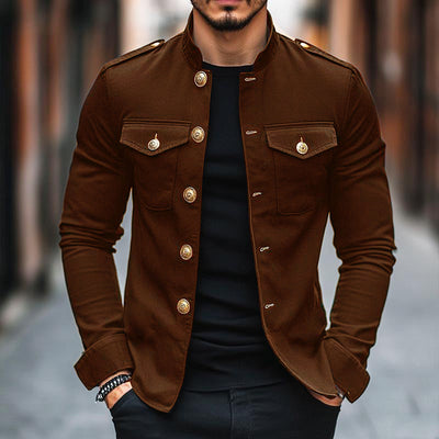 Sterling | Men's Vintage Casual Stand Collar Button Jacket