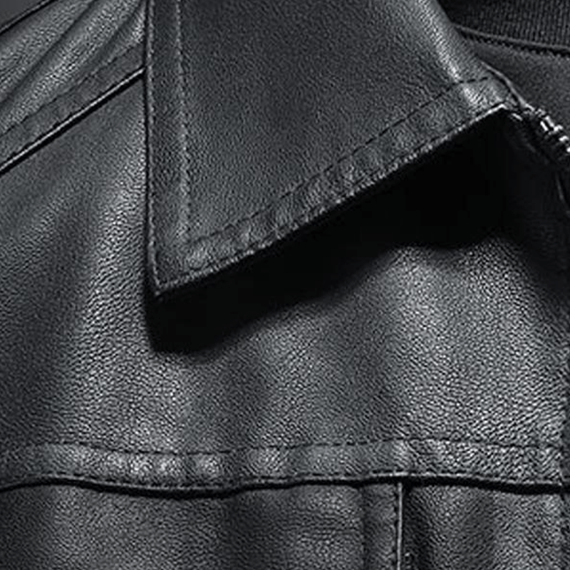 Ilias | Classic leather biker jacket with lapels