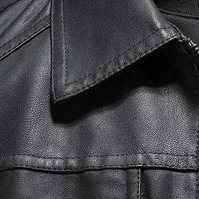 Ilias | Classic leather biker jacket with lapels