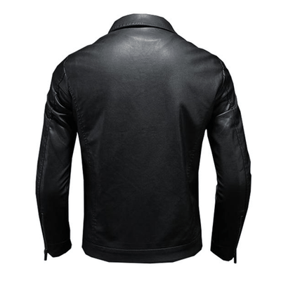 Ilias | Classic leather biker jacket with lapels