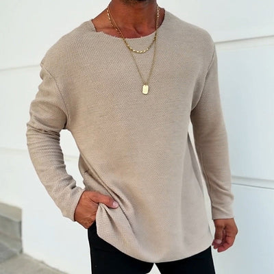 Men's Retro Casal Printed Rond Neck Long Sleeve T-Shirt