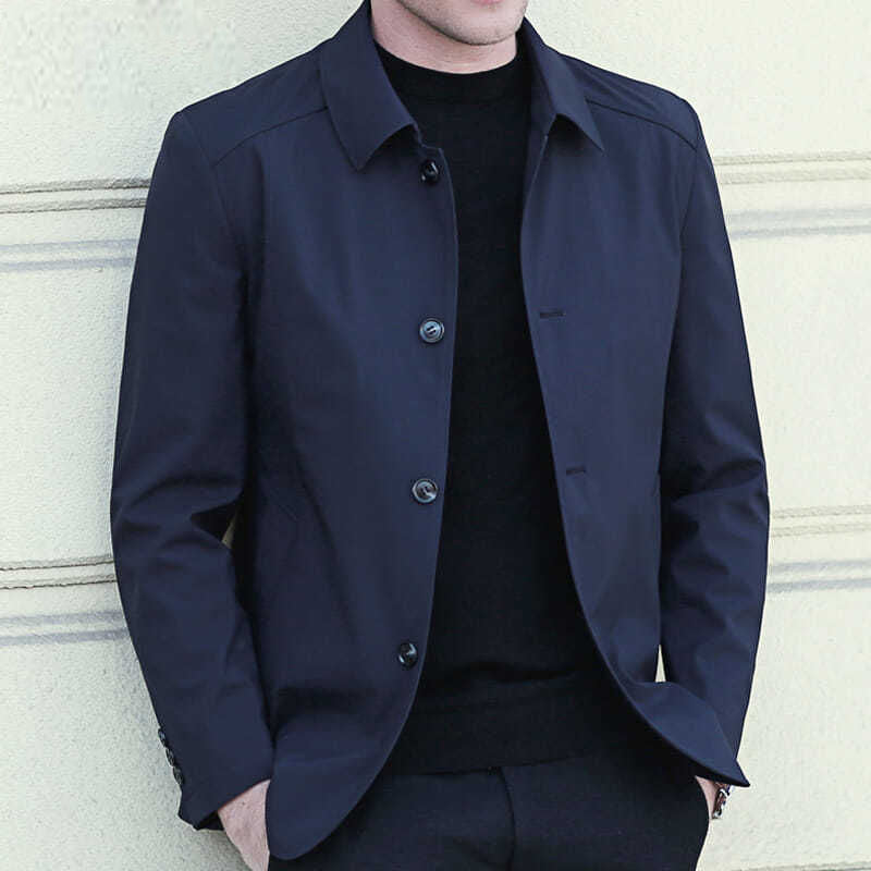 Harrison® | Plain Casual Jacket With Turn-Down Collar