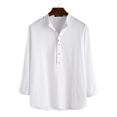 Jovian® | Long-Sleeved Cotton And Linen Shirt For Men