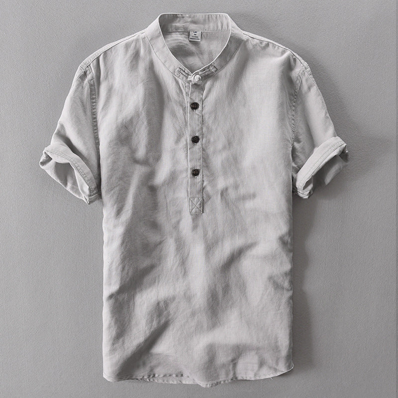 Kahlo® | Men'S Summer Chinoiserie Linen Shirt With Buttons