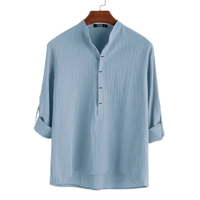Jovian® | Long-Sleeved Cotton And Linen Shirt For Men