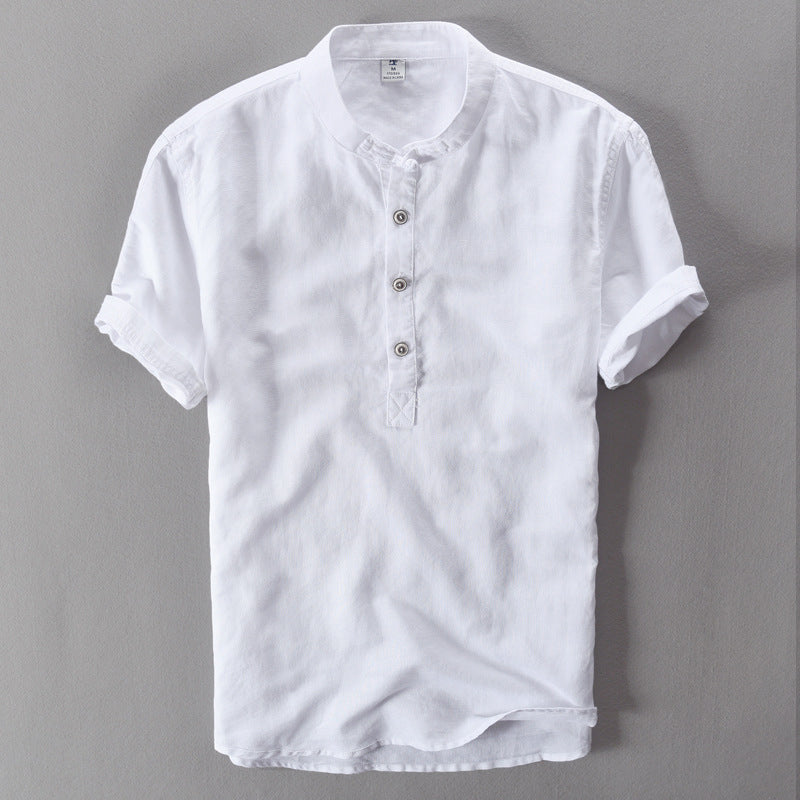 Kahlo® | Men'S Summer Chinoiserie Linen Shirt With Buttons