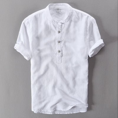 Kahlo® | Men'S Summer Chinoiserie Linen Shirt With Buttons