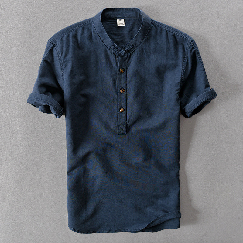 Kahlo® | Men'S Summer Chinoiserie Linen Shirt With Buttons