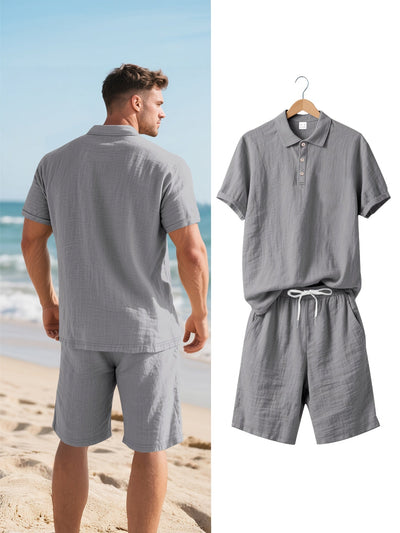 Beltran | Men's Linen Beach Set – Neutral Summer Look