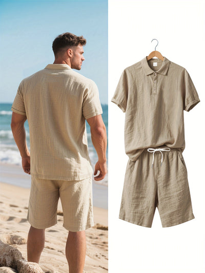 Beltran | Men's Linen Beach Set – Neutral Summer Look