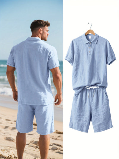 Beltran | Men's Linen Beach Set – Neutral Summer Look