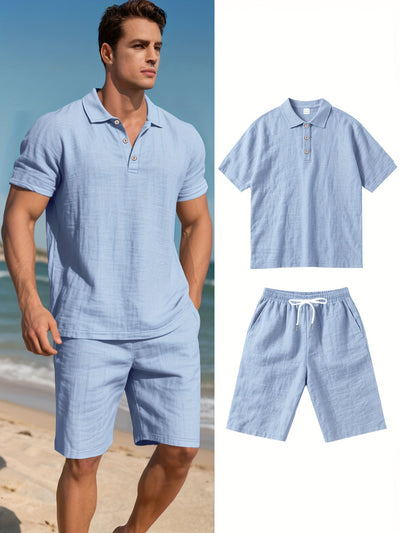 Beltran | Men's Linen Beach Set – Neutral Summer Look