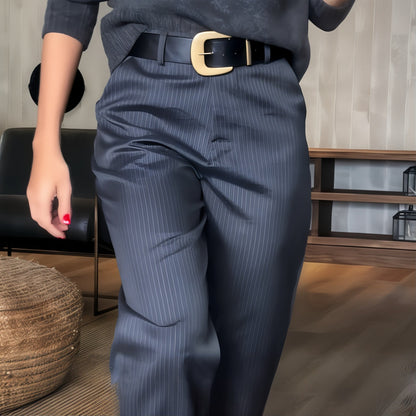 Manuel® | High Waisted Striped Trousers