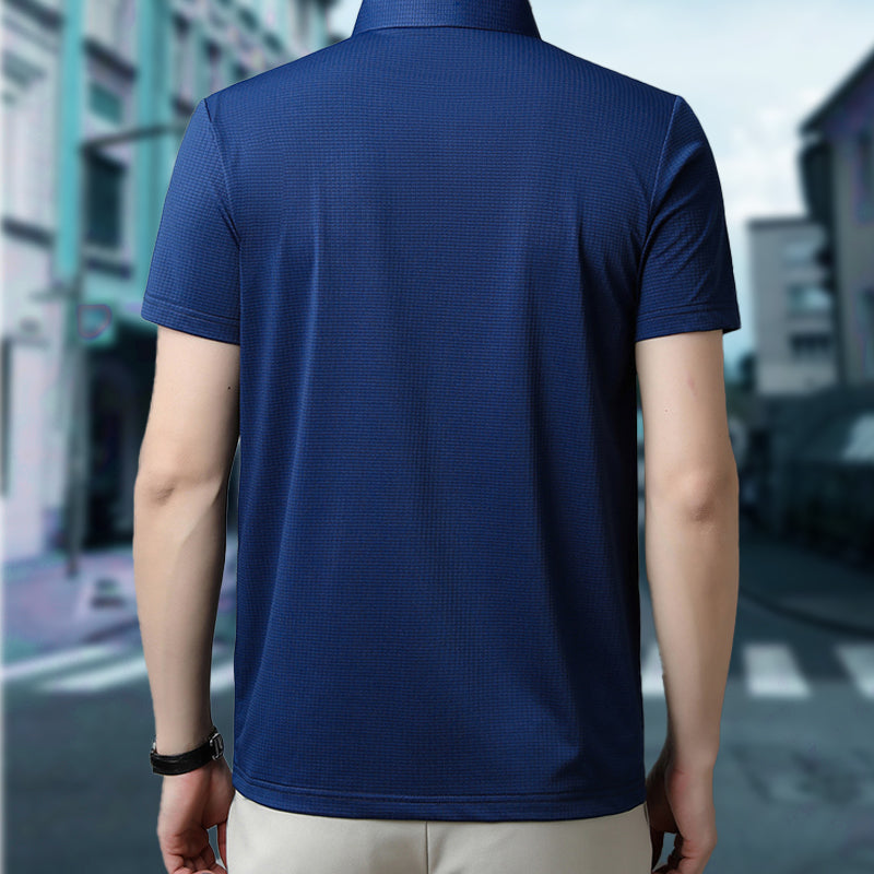 Manuel® | Men'S Loose, Cool, Breathable Lapel Collar T-Shirt