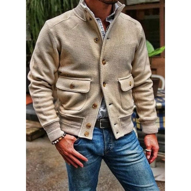 Idris | Stand-up collar jacket in solid color