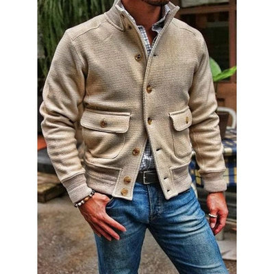 Idris | Stand-up collar jacket in solid color