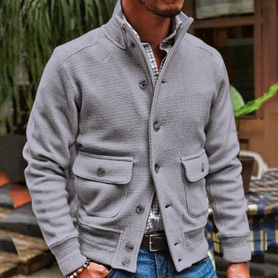 Idris | Stand-up collar jacket in solid color