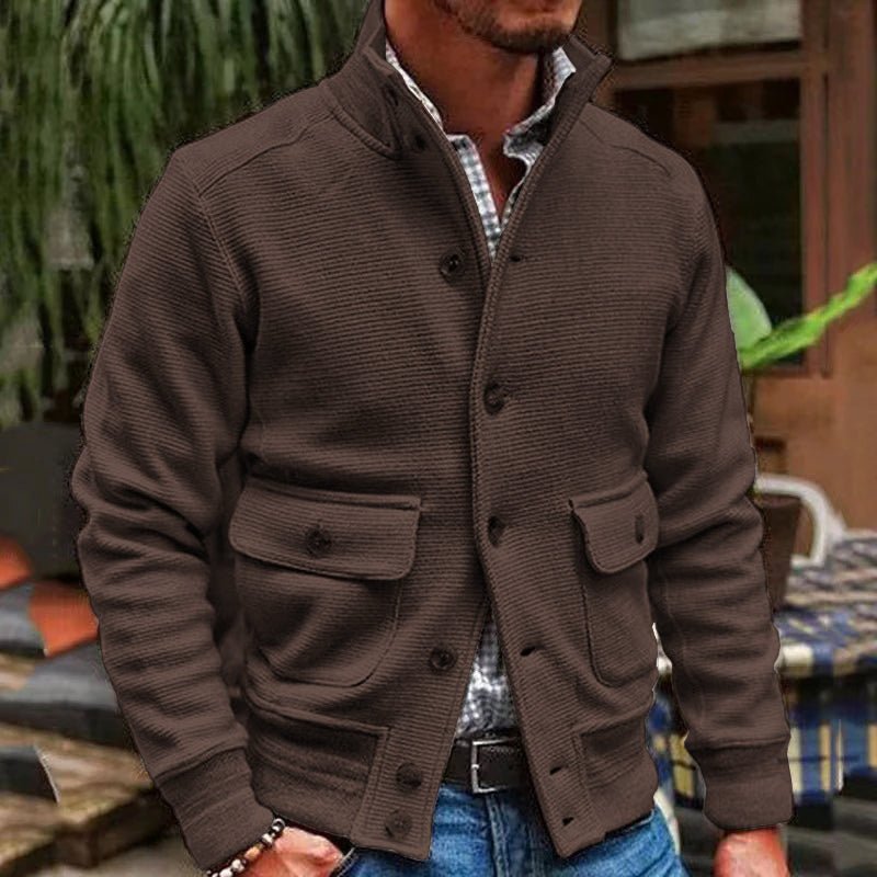 Idris | Stand-up collar jacket in solid color