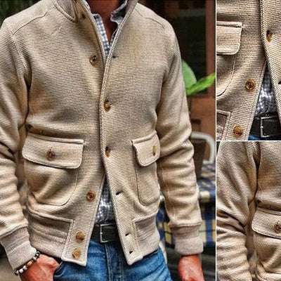 Idris | Stand-up collar jacket in solid color