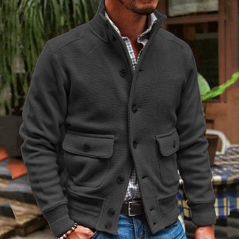 Idris | Stand-up collar jacket in solid color
