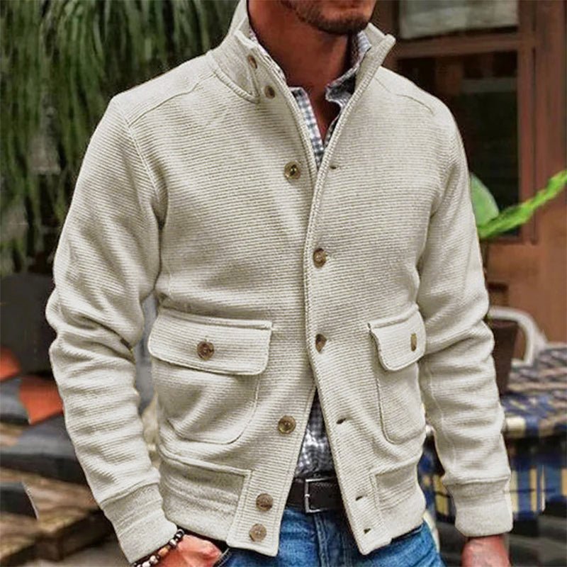 Idris | Stand-up collar jacket in solid color