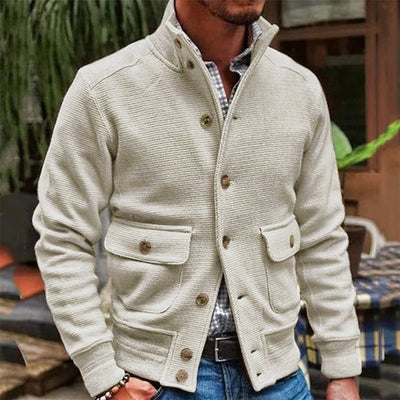 Idris | Stand-up collar jacket in solid color