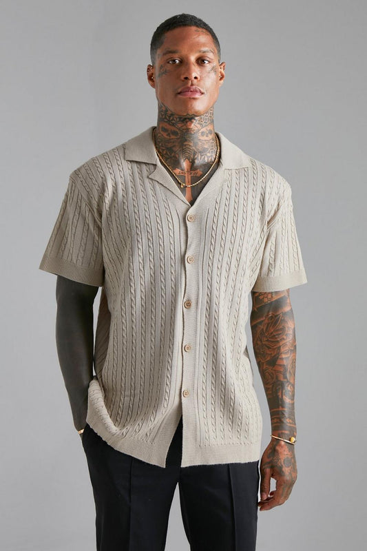 Yago® | Oversized Cable Knit Shirt