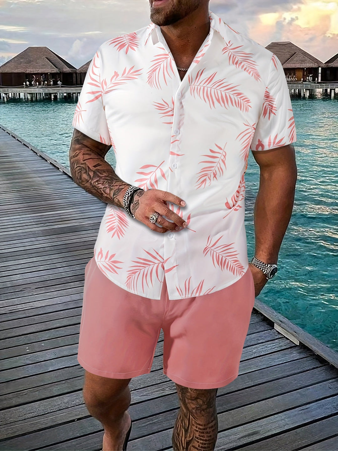 Barclay® | Tropical Beach Shirt & Shorts Set