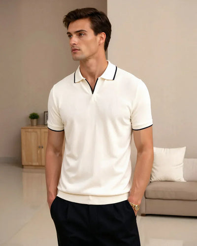 hola TAILOR-MADE PIQUÉ POLO SHIRT WITH CONTRASTING DETAILS