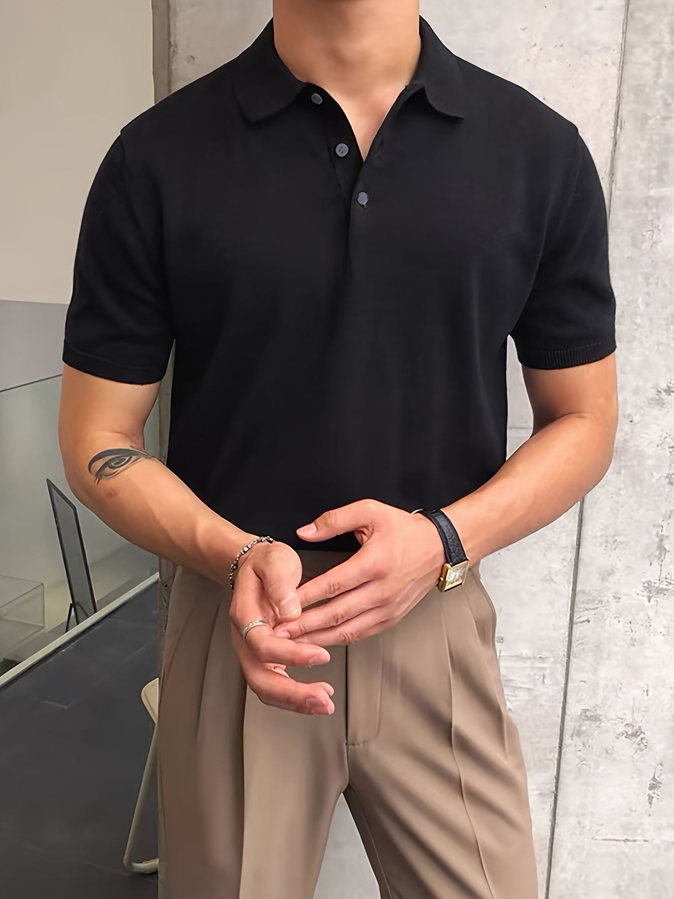 Alexei | Fitted Knit Polo – Old Money Shirts for Men