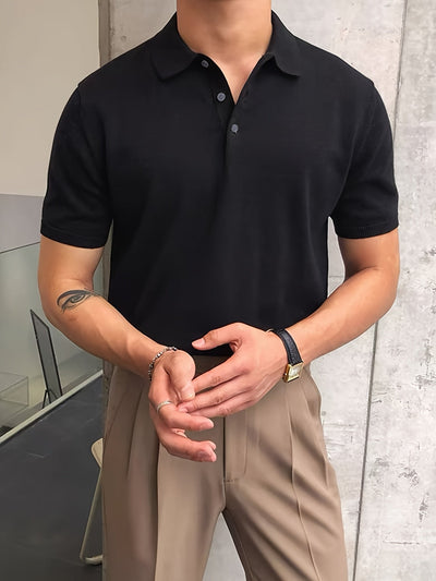 Alexei | Fitted Knit Polo – Old Money Shirts for Men