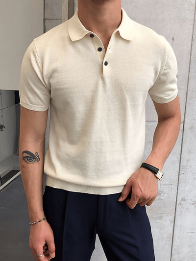 Alexei | Fitted Knit Polo – Old Money Shirts for Men