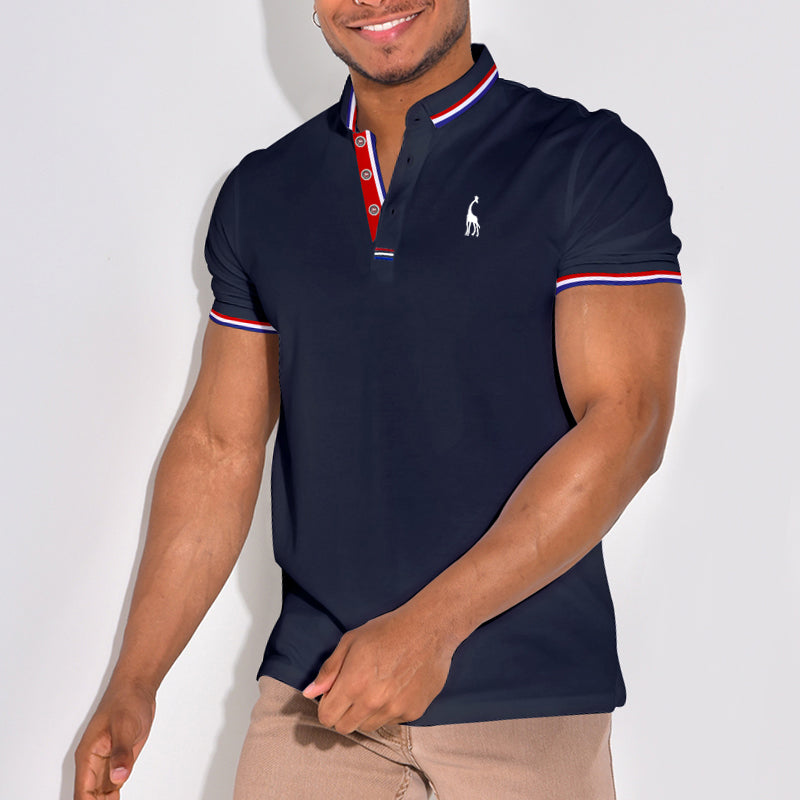 Jillis® | Stylish Polo Shirt With Emblem And Color Accents