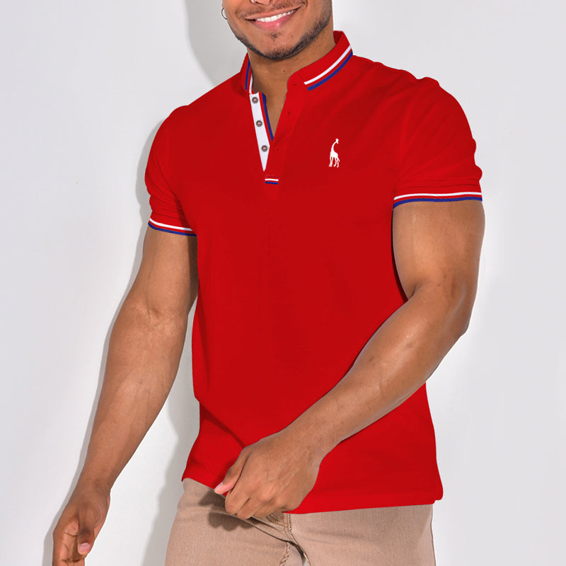 Jillis® | Stylish Polo Shirt With Emblem And Color Accents