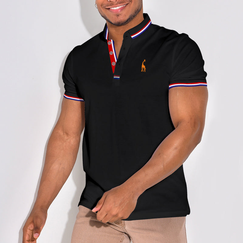 Jillis® | Stylish Polo Shirt With Emblem And Color Accents