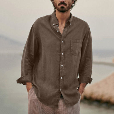Jengo® | Premium Linen Shirt With Chest Pocket And Buttons