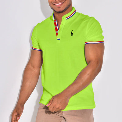 Jillis® | Stylish Polo Shirt With Emblem And Color Accents