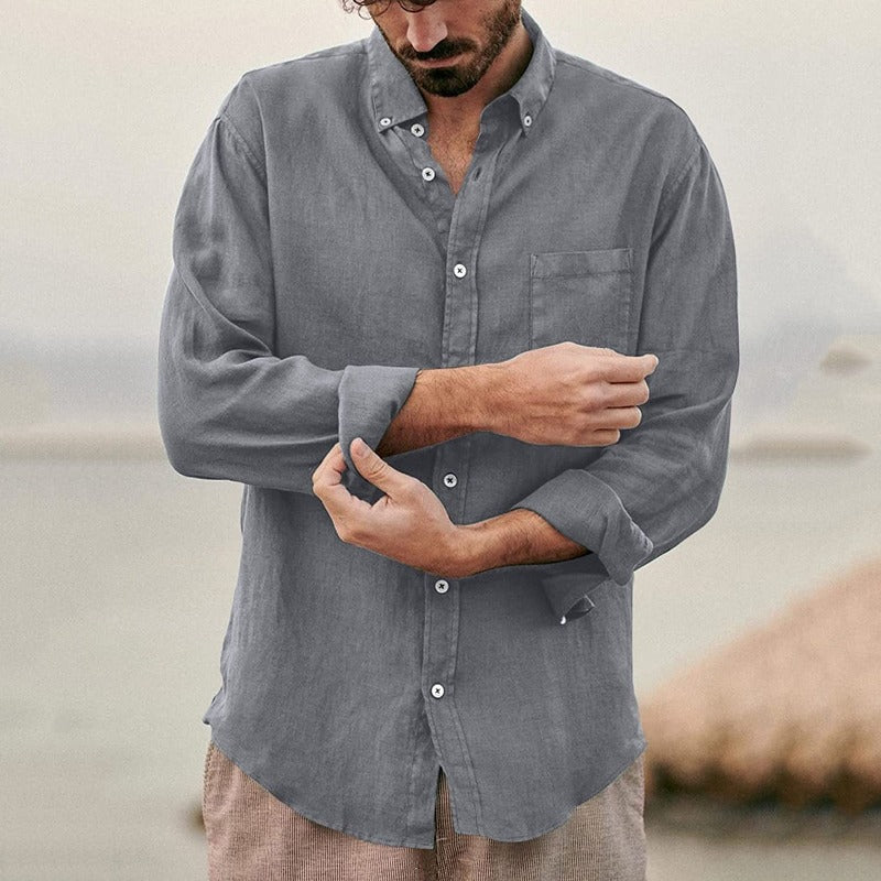 Jengo® | Premium Linen Shirt With Chest Pocket And Buttons