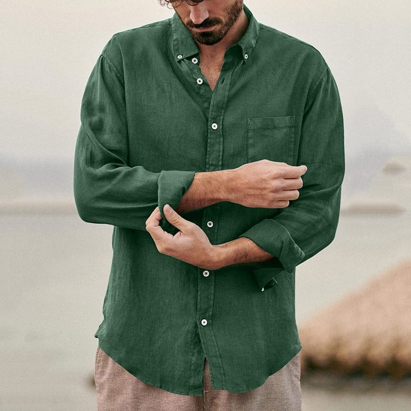 Jengo® | Premium Linen Shirt With Chest Pocket And Buttons