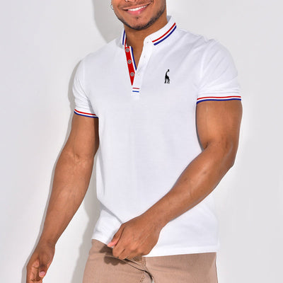 Jillis® | Stylish Polo Shirt With Emblem And Color Accents