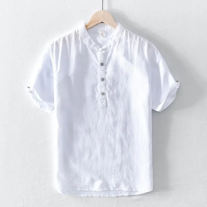 Noah | Short Sleeved Cotton Linen Shirt