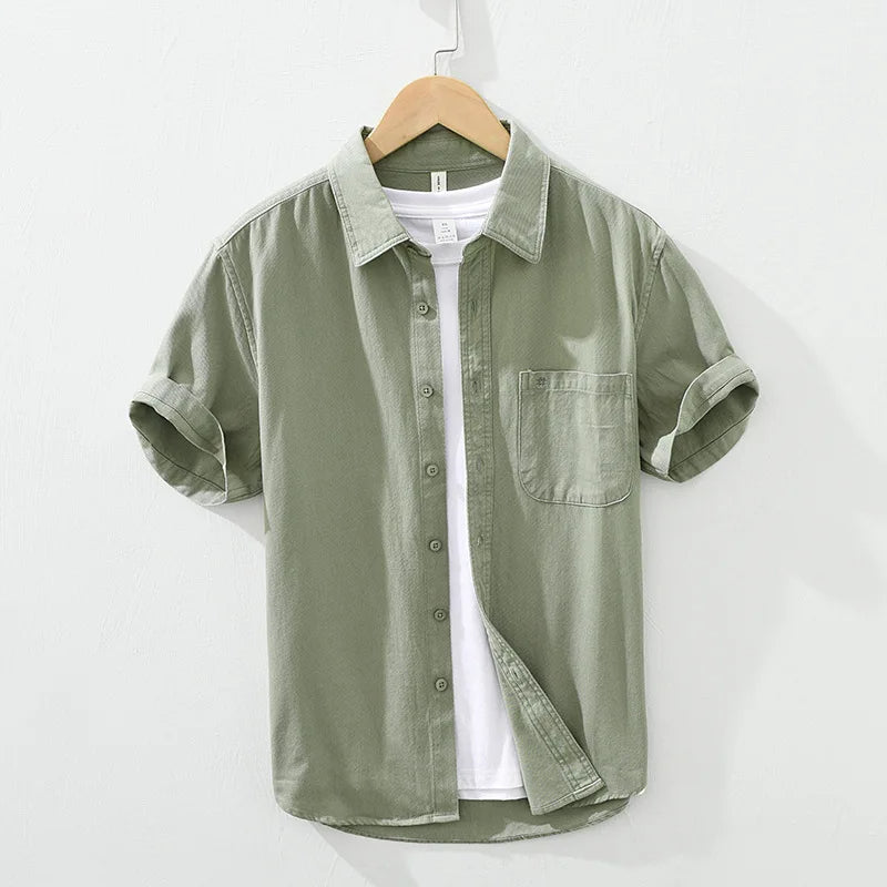 Michael | Short Sleeved Cotton Shirt
