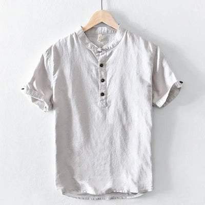 Noah | Short Sleeved Cotton Linen Shirt
