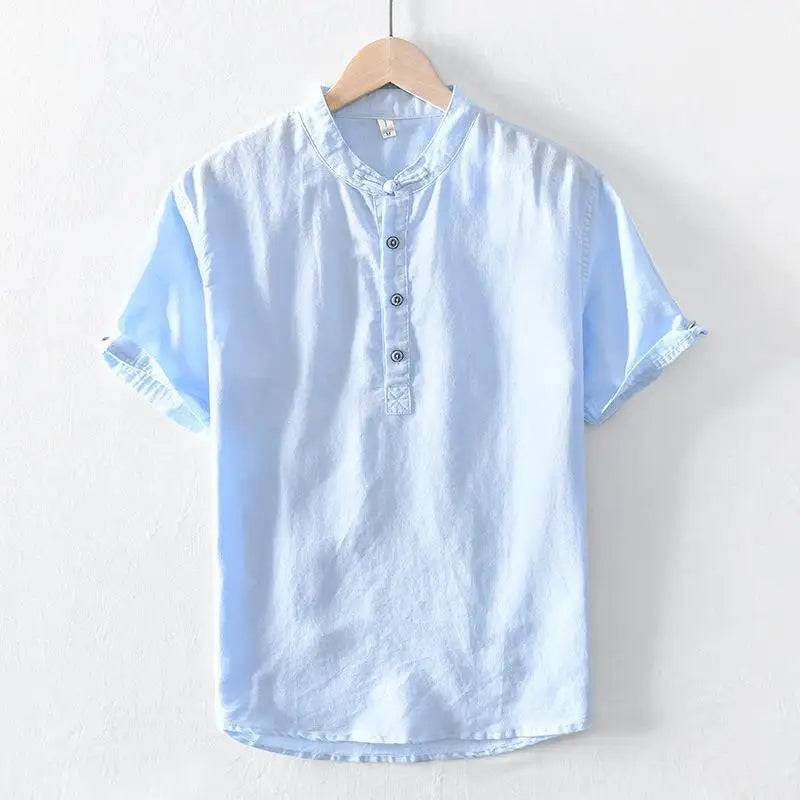 Noah | Short Sleeved Cotton Linen Shirt