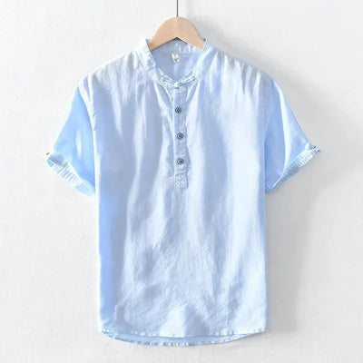 Noah | Short Sleeved Cotton Linen Shirt
