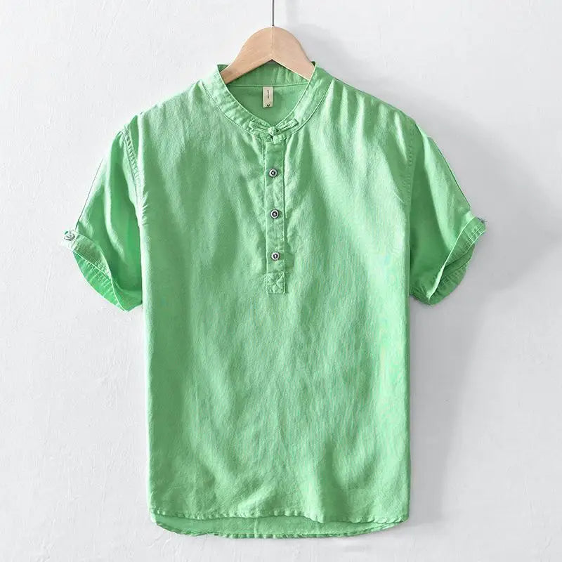 Noah | Short Sleeved Cotton Linen Shirt