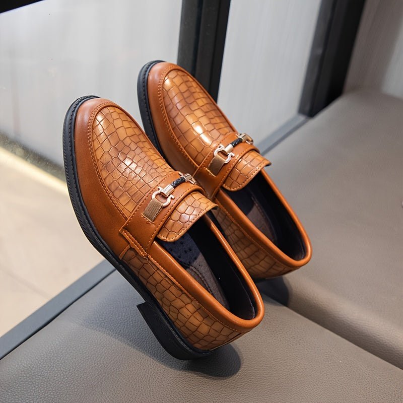 Walter | Boys Vintage Slip-On Loafers – PU Leather Shoes