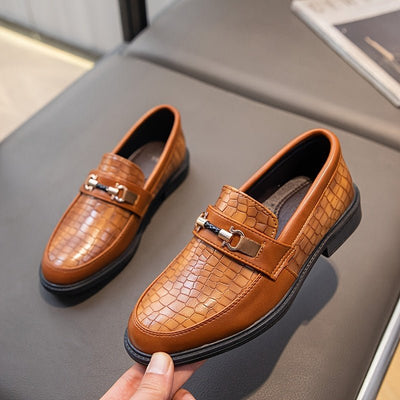 Walter | Boys Vintage Slip-On Loafers – PU Leather Shoes