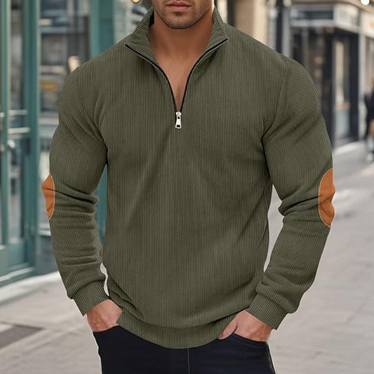 Servando® | Men's Zipper Corduroy Sweater