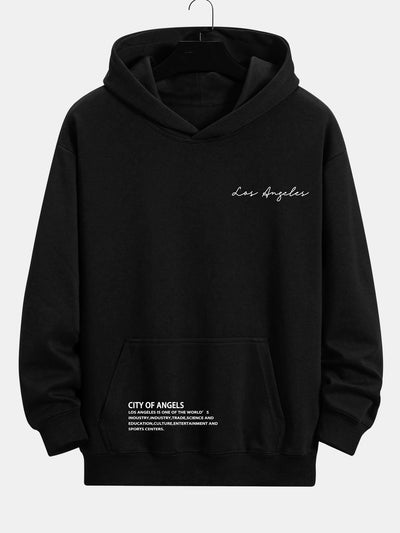 Malachi | Los Angeles Slogan Print Relax Fit Hoodie